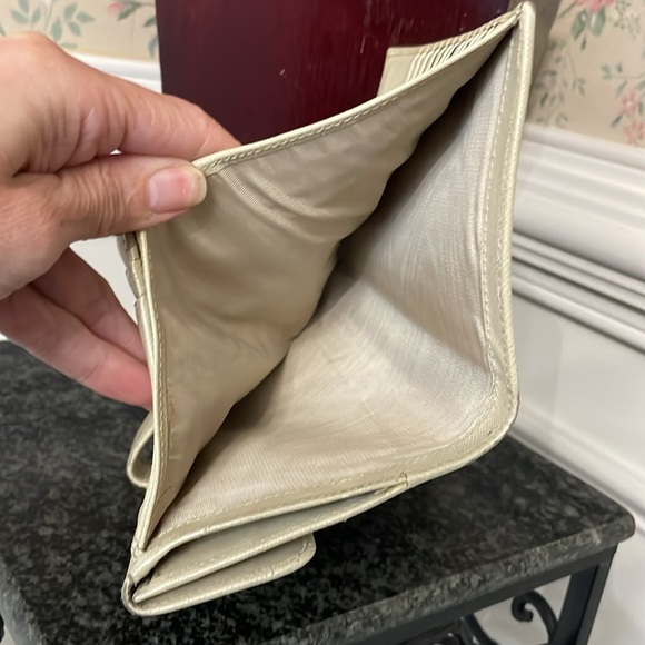 Prada Saffiano Tan Leather Long Fold Over Wallet Purse - Picture 7 of 14